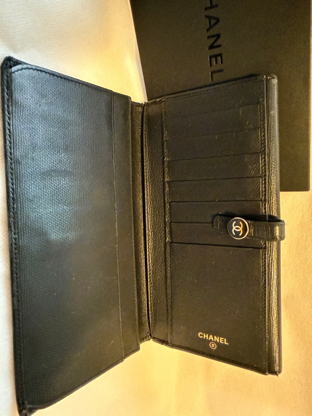 CHANEL Black Leather CC Button Continental Wallet - Picture 3 of 9